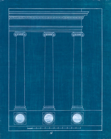 Architectural Columns III Blueprint - Wall Art - By Wild Apple Portfolio- Gallery Art Company