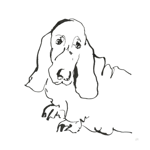Line Dog Basset Hound - Wall Art - By Chris Paschke- Gallery Art Company