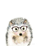 Hedgehog in Glasses - Wall Art - By Mercedes Lopez Charro- Gallery Art Company