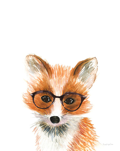 Fox in Glasses - Wall Art - By Mercedes Lopez Charro- Gallery Art Company