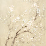 White Cherry Blossoms I Linen Crop - Wall Art - By Danhui Nai- Gallery Art Company