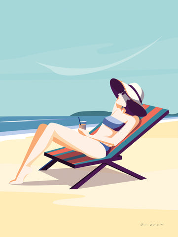 South Beach Sunbather II - Wall Art - By Omar Escalante- Gallery Art Company