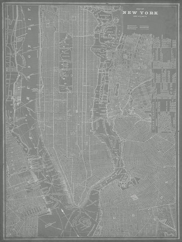 City Map of New York - Wall Art - By Vision Studio- Gallery Art Company