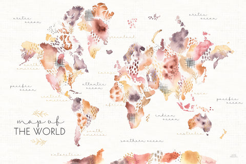 Desert Blooms Map - Wall Art - By Laura Marshall- Gallery Art Company