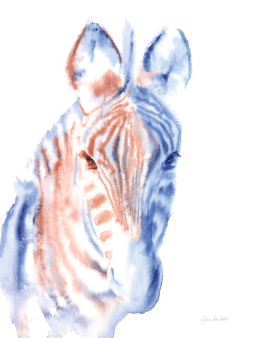 Copper and Blue Zebra - Wall Art - By Aimee Del Valle- Gallery Art Company