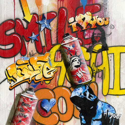 Smile Again Graffity - Wall Art - By Möga- Gallery Art Company