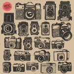 Hand drawing retro an vintage photo cameras - Wall Art - By IgorKrapar- Gallery Art Company