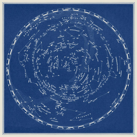 Stars & Constellations Chart - Wall Art - By Vision Studio- Gallery Art Company