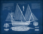 Antique Ship Blueprint III - Wall Art - By Vision Studio- Gallery Art Company