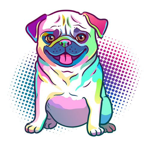 Pug dog pop art style - Wall Art - By treemouse- Gallery Art Company