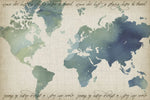 Watercolor World Map - Wall Art - By Grace Popp- Gallery Art Company