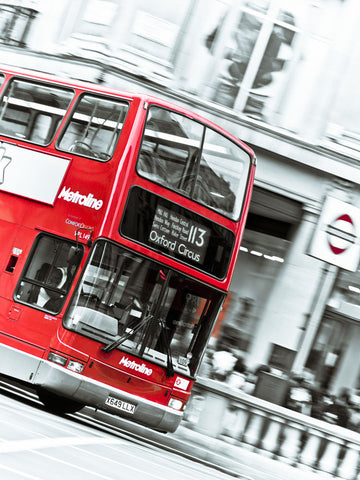 London, Double-Decker bus on road - Wall Art - By Assaf Frank- Gallery Art Company