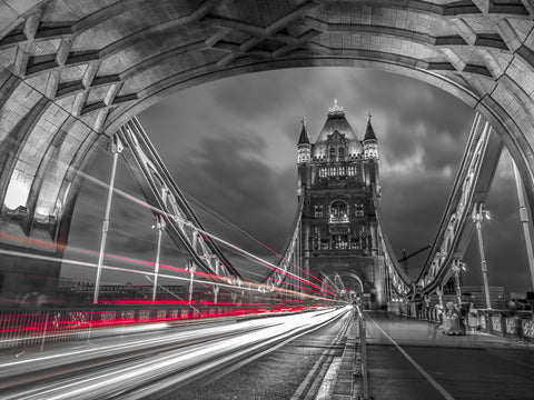 Tower bridge with strip lights, London, UK - Wall Art - By Assaf Frank- Gallery Art Company