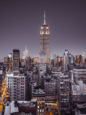 Empire State Building with New York City Manhattan skyline with skyscrapers - Wall Art - By Assaf Frank- Gallery Art Company