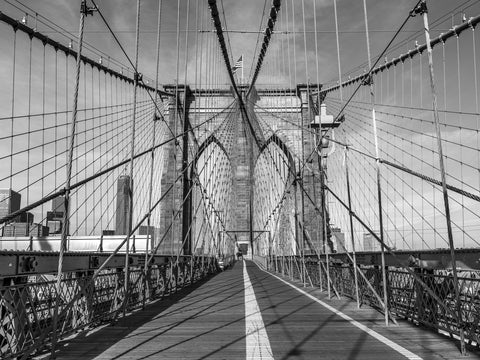 Pedestrian walkway on Brooklyn bridge, New York - Wall Art - By Assaf Frank- Gallery Art Company