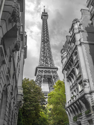 View of Eiffel Tower from a narrow street in Paris, France - Wall Art - By Assaf Frank- Gallery Art Company