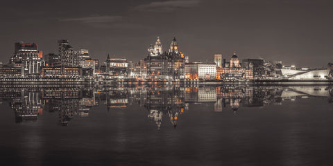 Liverpool city skyline across the River Mersey, UK - Wall Art - By Assaf Frank- Gallery Art Company