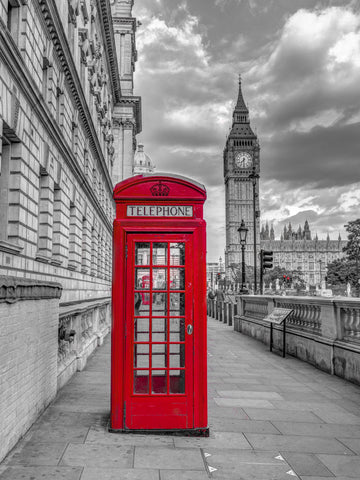 Telephone booth with Big Ben, London, UK - Wall Art - By Assaf Frank- Gallery Art Company