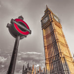Underground sign with Big Ben, London, UK - Wall Art - By Assaf Frank- Gallery Art Company