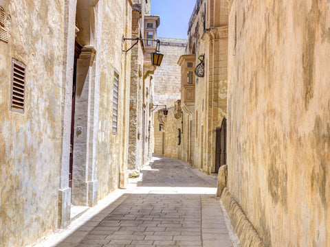 Narrow street of Mdina city, Malta - Wall Art - By Assaf Frank- Gallery Art Company