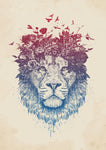 Floral Lion - Wall Art - By Balázs Solti- Gallery Art Company