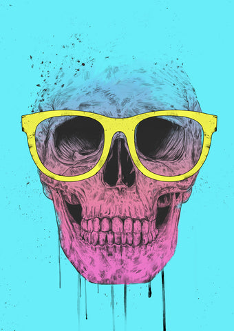 Pop Art Skull With Glasses - Wall Art - By Balázs Solti- Gallery Art Company